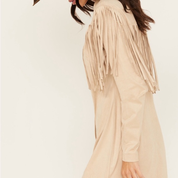 Idyllwind Women's Jonquil Faux Suede Fringe  Shirt Dress Western Cowgirl Tan XS - Picture 7 of 15